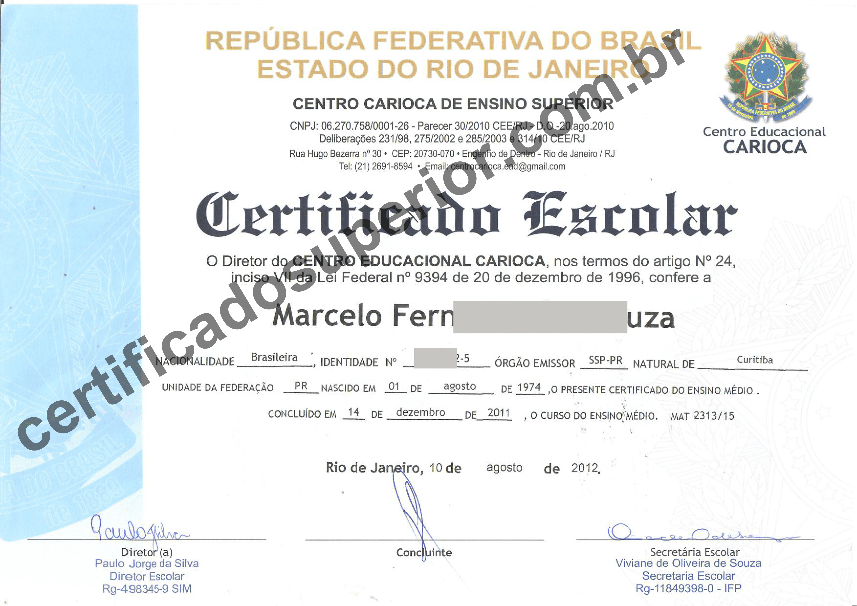 Comprar diploma ensino medio